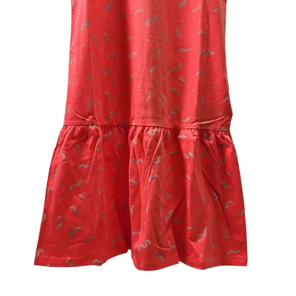 Spotted Zebra Girl Coral Short Sleeve Dress with Pattern Size Medium(8)